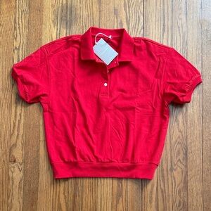 Everlane NWT Organic Cotton Oversized Polo Red Medium